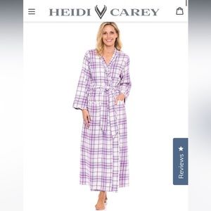 HEIDI CAREY ELEGANT PINK FLANNEL CLASSIC ROBE